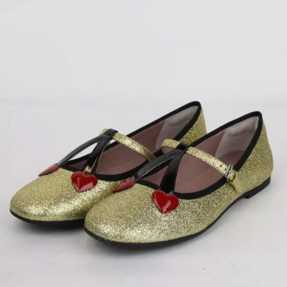 Gucci Gold Glitter Girls Ballet Flat MaryJane  31